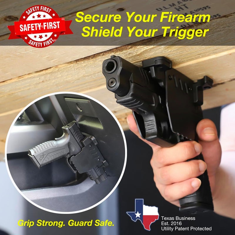 STINGER Trigger Safe Gun Magnet Mount for Handgun Firearm, car Holsters for Pistols, Gun Magnet, Car Gun Mount, Car Gun Holster, Magnetic Gun Mount, USA Utility Patent Pending - Image 3